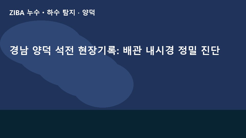 경남 양덕 석전 현장기록: 배관 내시경 정밀 진단